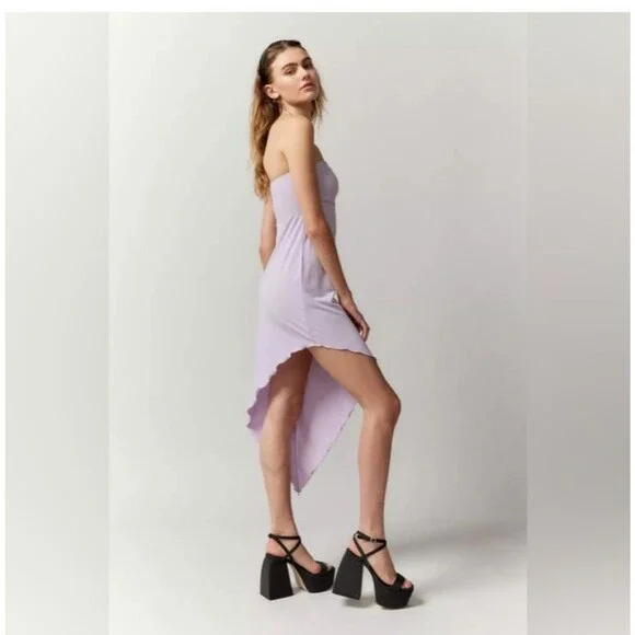 Urban Outfitters Assymetrical Strapless Dress Size S Fairy Grunge, Boho Chic - Picture 2 of 8